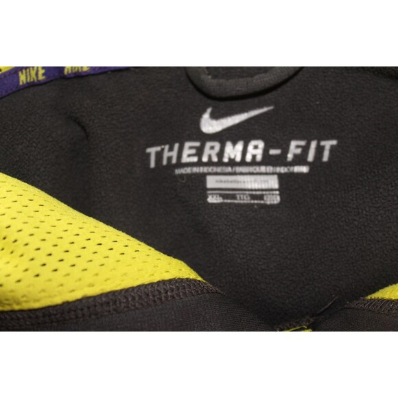 Nike Therma Fit Hoodie Men XXL 2XL Gray Neon Yellow Sweatshirt Kanga Pocket - Picture 6 of 6